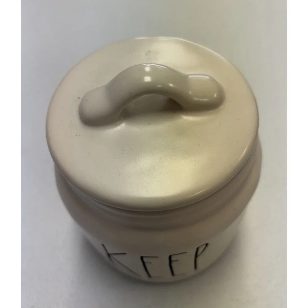 Rae Dunn KEEP Canister Small Matte White Farmhouse Storage Jar NEW